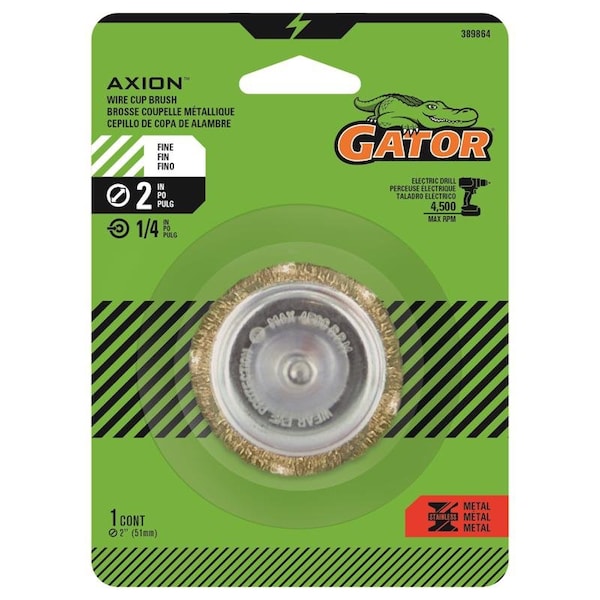 Gator Gator 2 in. Fine Crimped Wire Cup Brush Brass Coated Steel 4500 rpm 1 pc 389864 - main